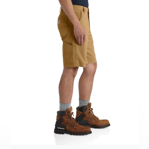 Mens Carhartt Relaxed Fit Rugged Flex Canvas Work Shorts Size 40 Khaki Green - Picture 1 of 10